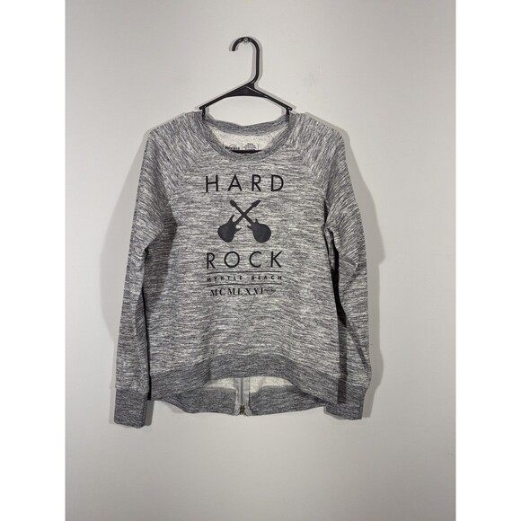 Hard Rock Cafe Sweatshirt Women Size M Grey Myrtle Beach Graphic Pullover - Picture 1 of 5